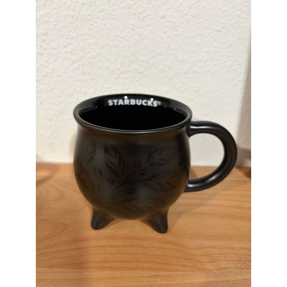 Starbucks Matte Black Cauldron Footed Coffee Mug 14 oz NWT